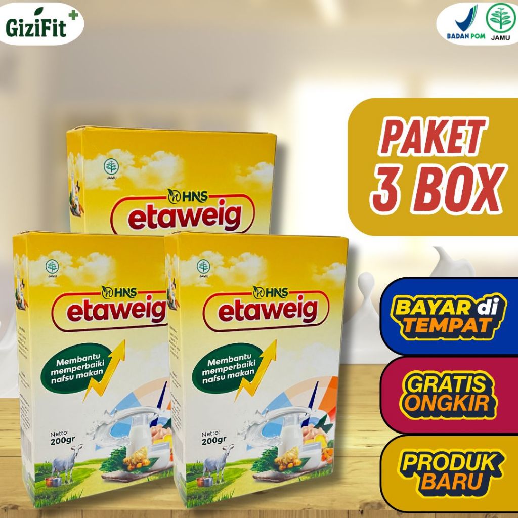 

ETAWEIG PAKET 3 BOX - MEMPERBAIKI NAFSU MAKAN / SUSU PENGGEMUK ALAMI / SUSU GEMUK TANPA OBAT