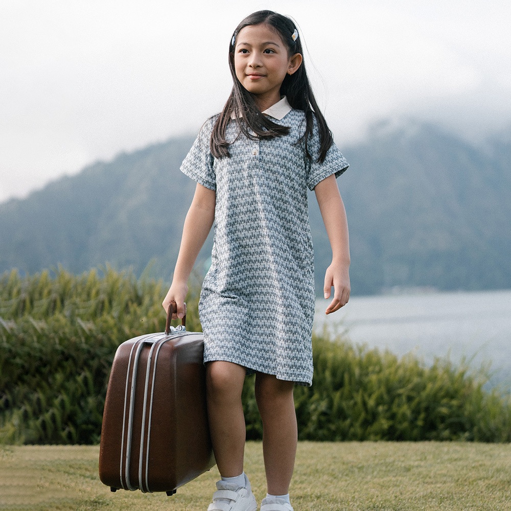 LEWIS EMMA - Tweed Knit Dress (2-14 Tahun) Dress Anak Perempuan Lengan Pendek