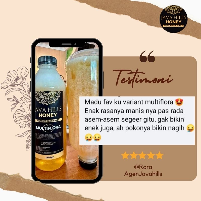 

Bny31 Java Hills Raw Honey Madu Multiflora Murni Asli 100% Tanpa Campuran Premium Untuk Daya Tahan