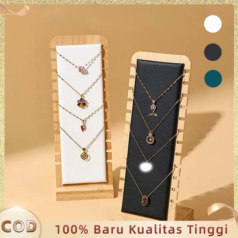 Pajangan Kalung Stand Holder Display Kayu Aksesoris Perhiasan Display Kalung Rak Kayu