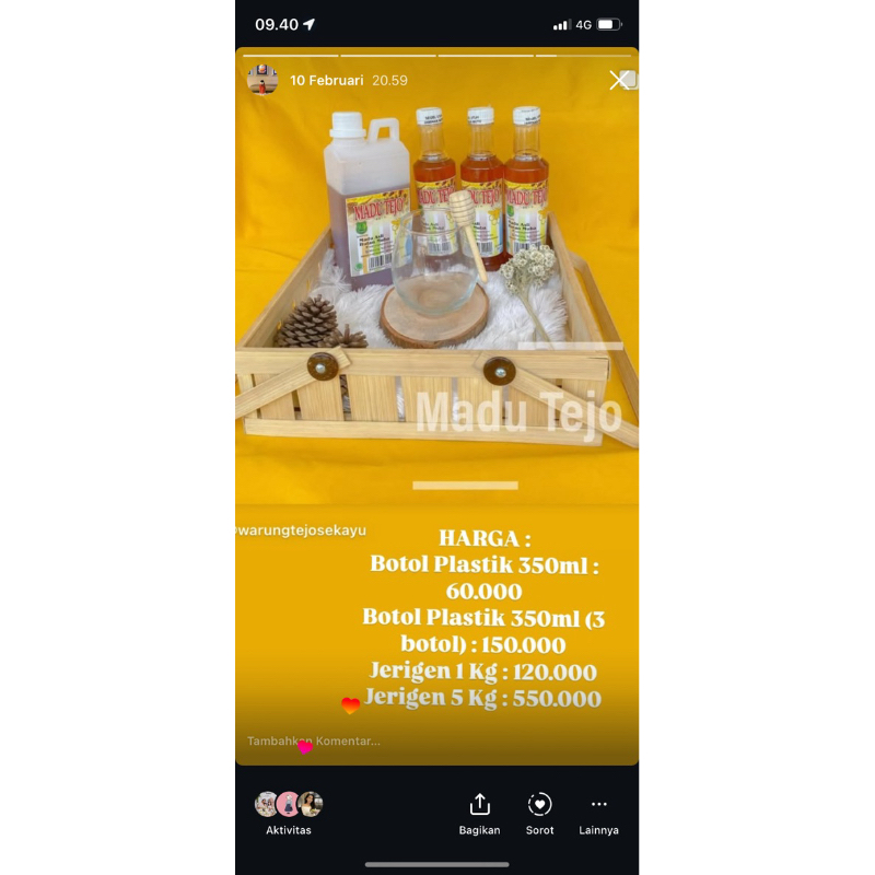 

Madu Tejo Botol Plastik