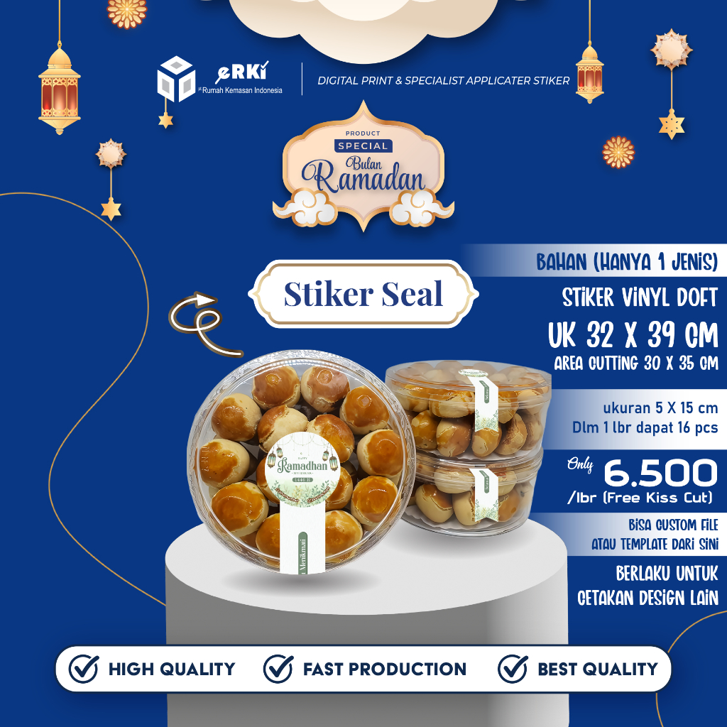 

Cetak Stiker Seal Toples Ramadhan / Label Makanan / VINYL DOFT Free Cutting Kiss Cut