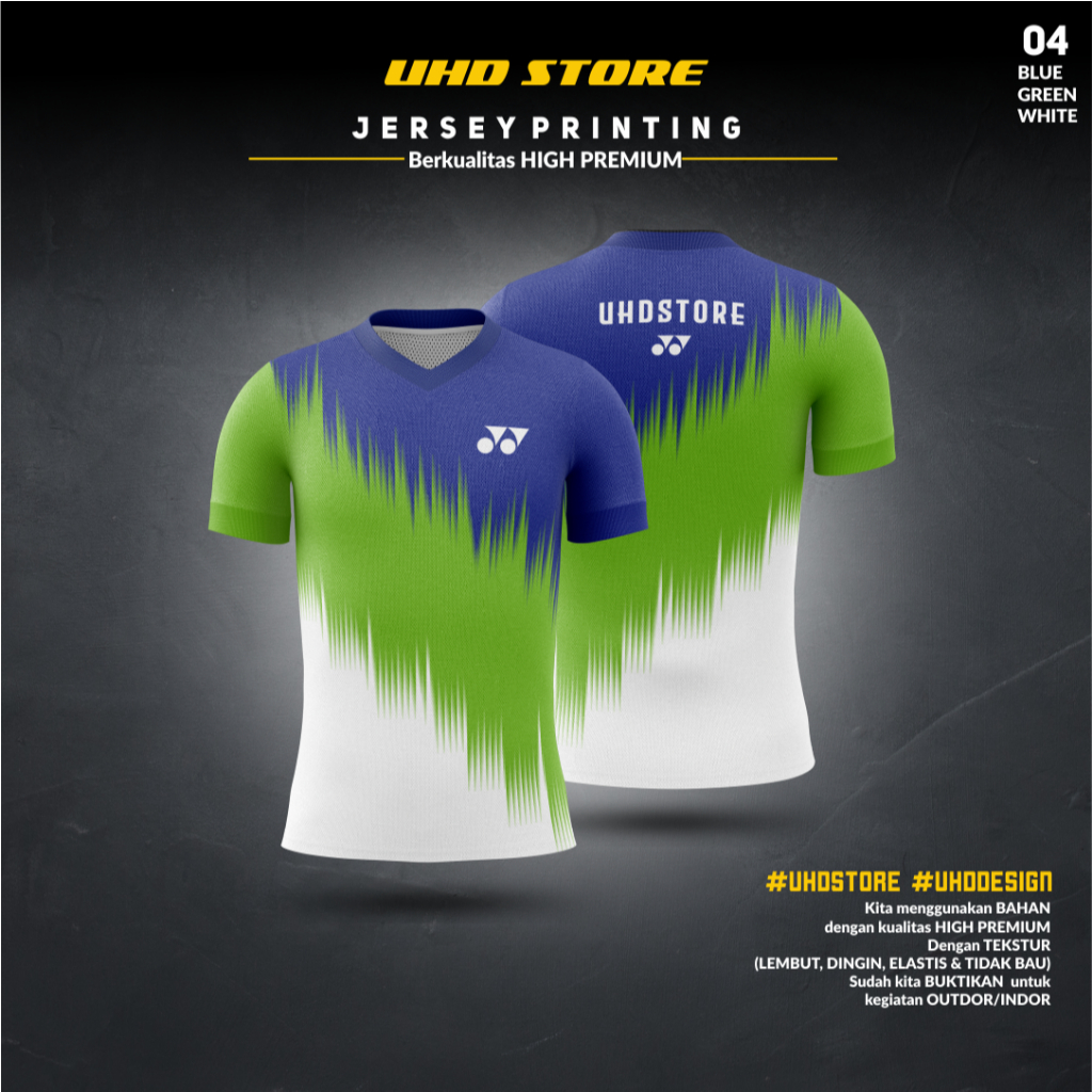 Jersey Kaos Baju Badminton Bulutangkis FREE DESIGN LOGO DAN NAMA
