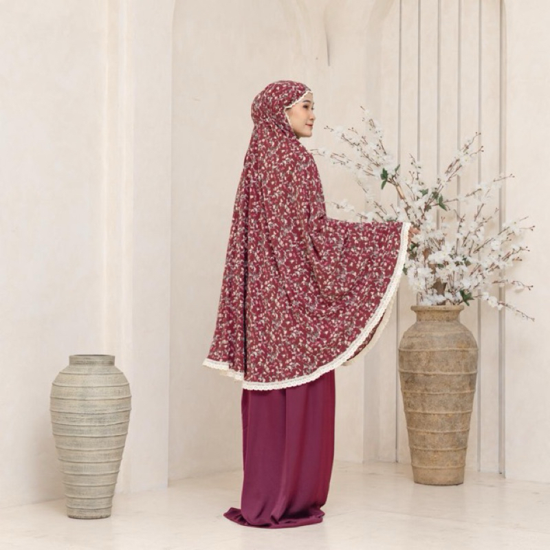 Mukena Silky amanah Bahan Katun Silky Motif Terbaru