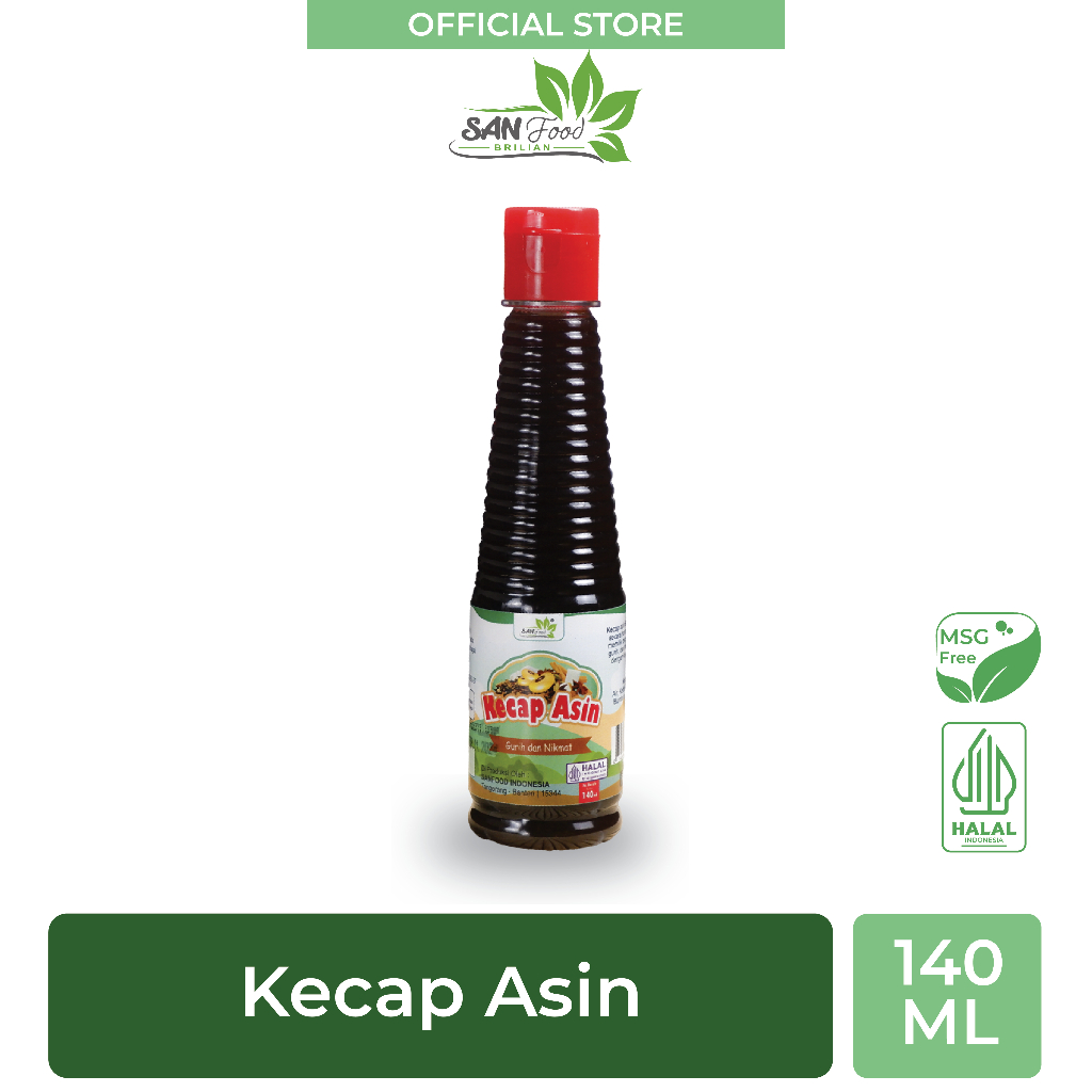 

Sanfood Brilian Kecap Asin 140ml [Paket Isi 2 Lebih Hemat] Bumbu Masakan non MSG