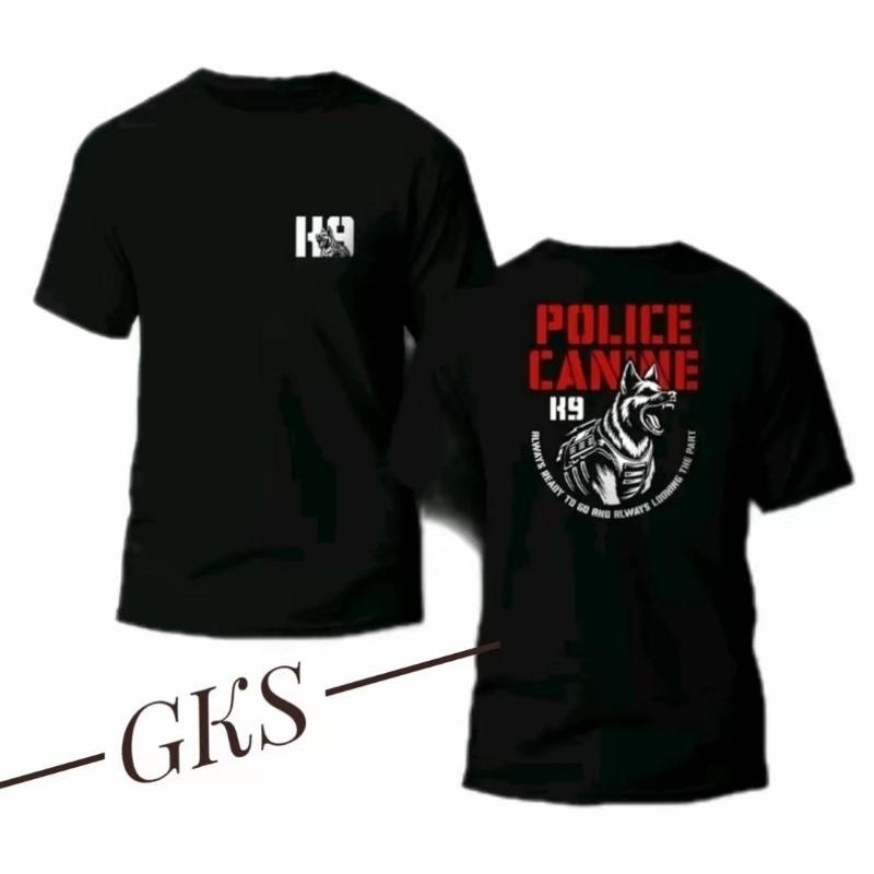 Kaos Police Canine K9 anggota polisi Tshirt katun pria
