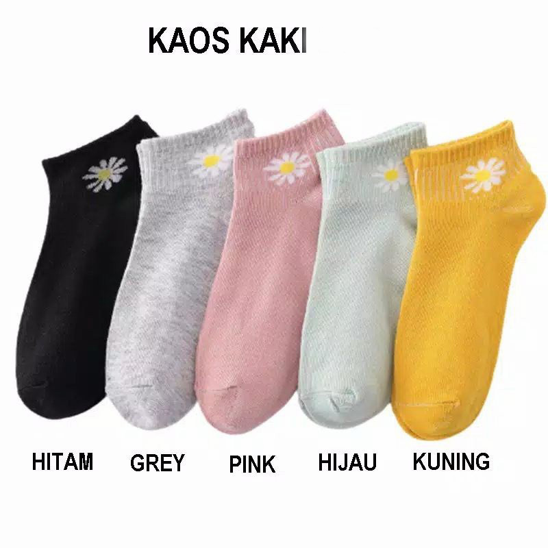 Kaos Kaki Korea Import Motif Bunga Matahari Kaos Kaki Wanita Kaos Kaki Pendek