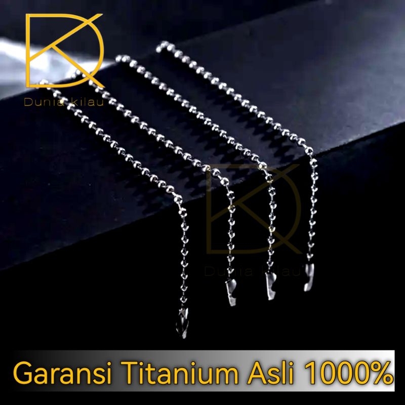 Kalung Pria Wanita Rantai Titanium Anti Karat Cowok Warna Silver Emas Besi Putih Monel Asli Keren