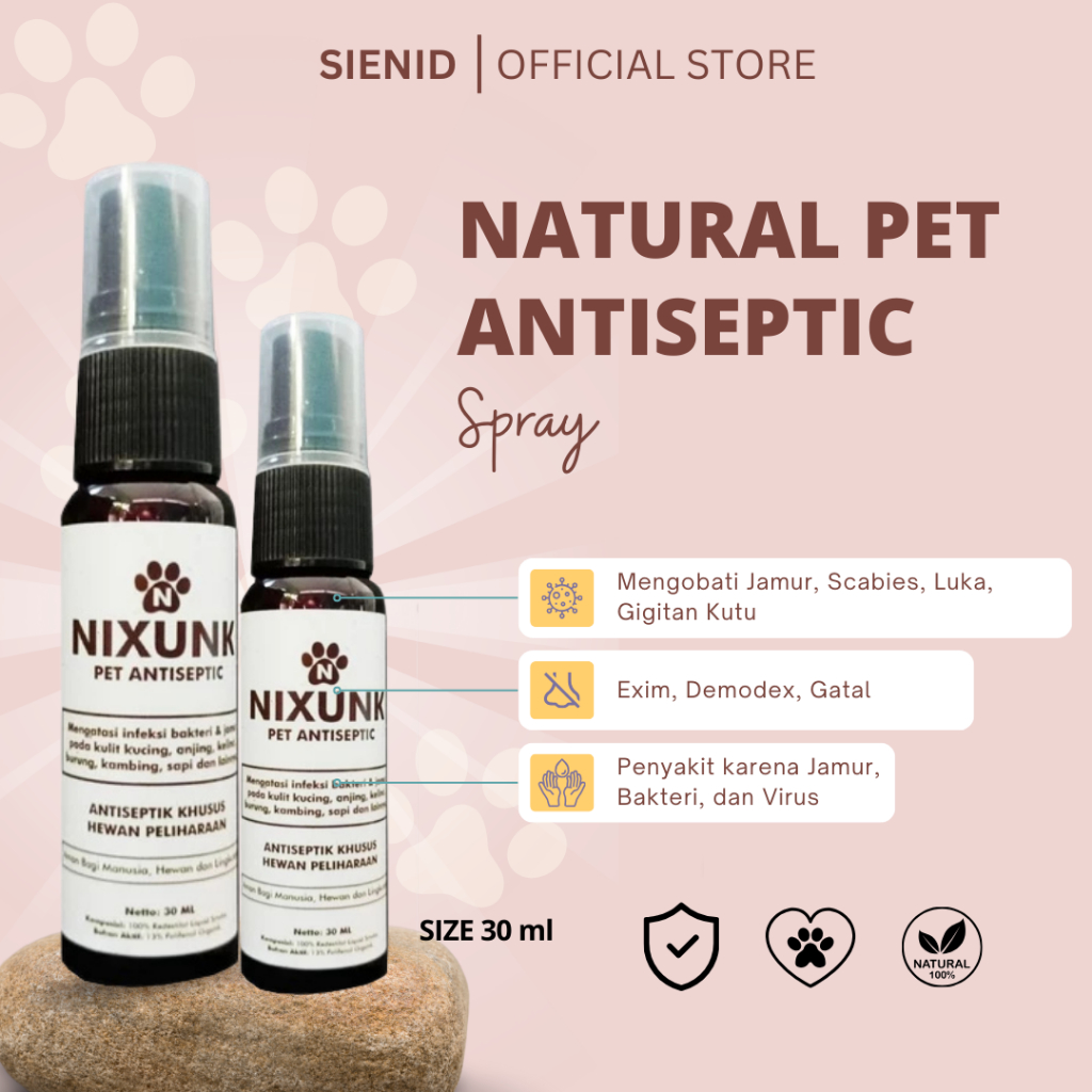 002 NIXUNK OBAT JAMUR KUCING AMPUH LUKA KUCING SCABIES KUCING ANJING KELINCI NIXUNK SPRAY 30 ML
