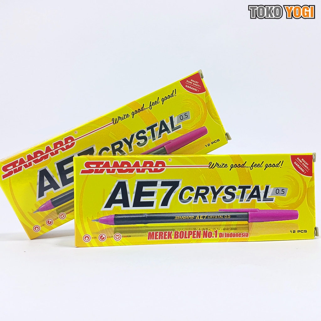 

STANDARD BALLPOINT PEN AE 7 CRYSTAL 0.5 TINTA HITAM (1 PACK = 12 PCS)