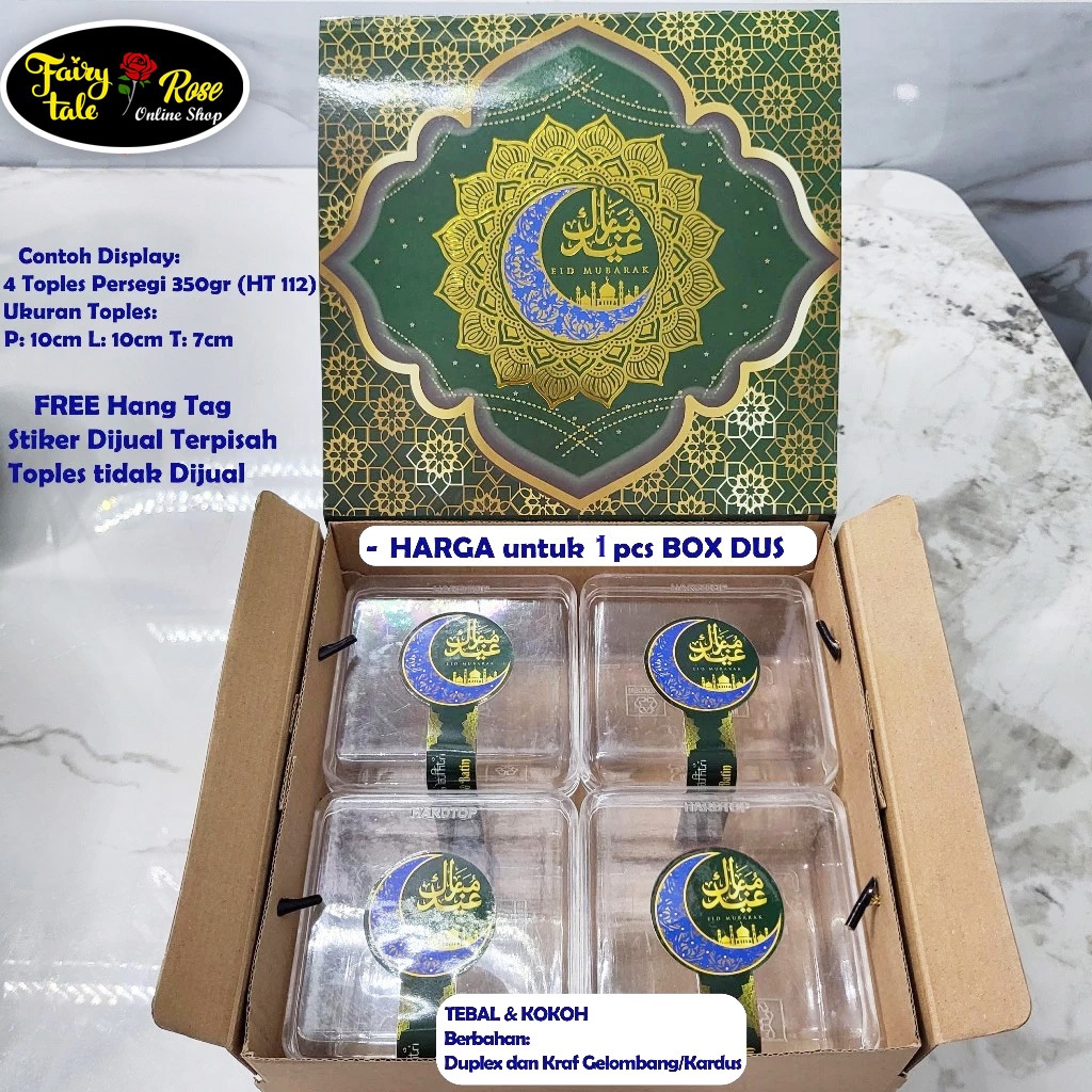 

Box Idul Fitri - Hampers Lebaran Muat 4 toples 350gr uk 22x22x10cm