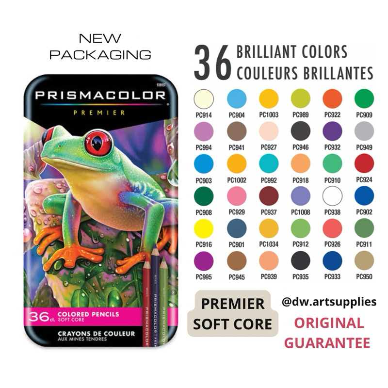 

Prismacolor Premier Soft Core 36 Colors NEW COVER 100% Mulus Pensil Warna ORIGINAL