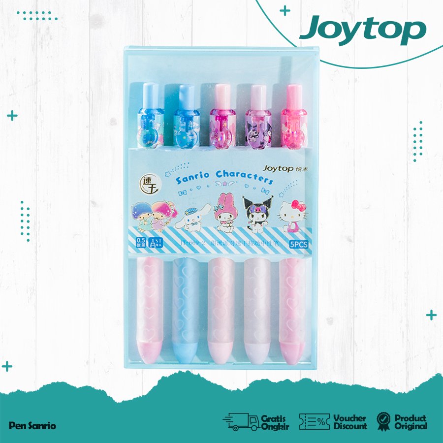 

JOYTOP Pen Gel Mekanik Hitam ORI Sanrio 0.5mm ST 5 Pcs