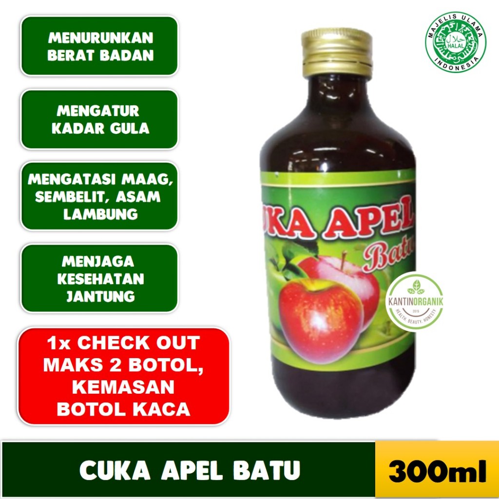 

Cuka Apel Batu Organik/ Apple Vinegar HALAL MUI