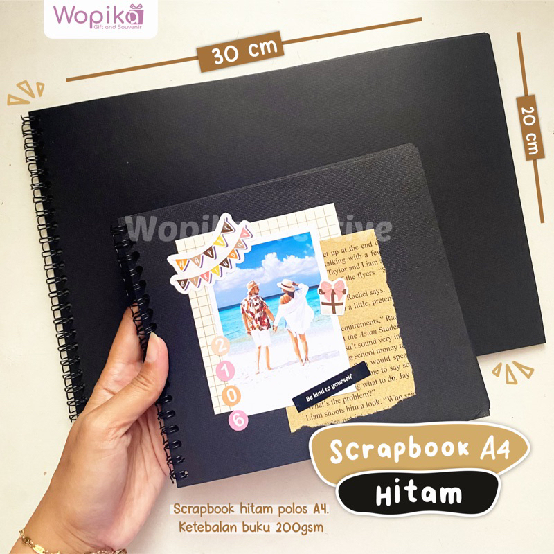 

SCRAPBOOK HITAM A4 (20x30cm) PREMIUM | untuk dekorasi, journaling dll