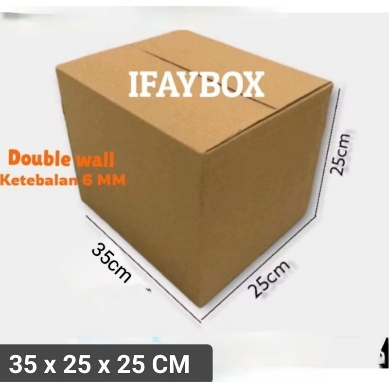 

Kardus box ukuran 35x25x25 cm Double wall polos
