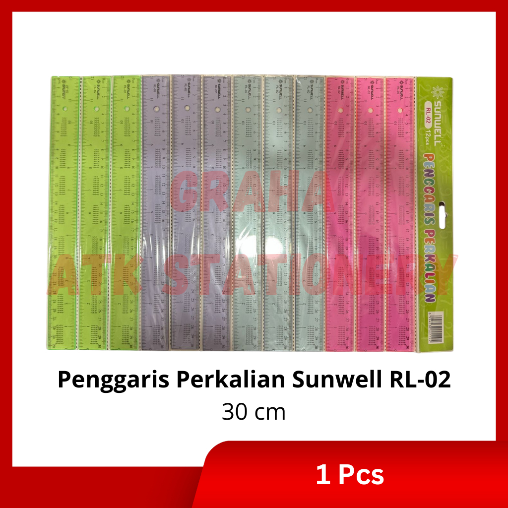 

[1 Pcs] Penggaris Perkalian 30cm Sunwell RL-02 / Rol Perkalian / Garisan Perkalian 30cm Sunwell RL-02