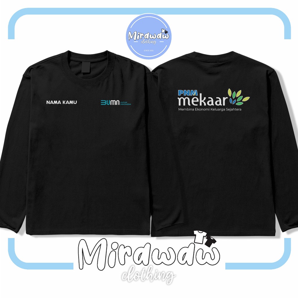 Kaos PNM MEKAAR Gratis Nama Kamu Lengan Panjang Baju Distro