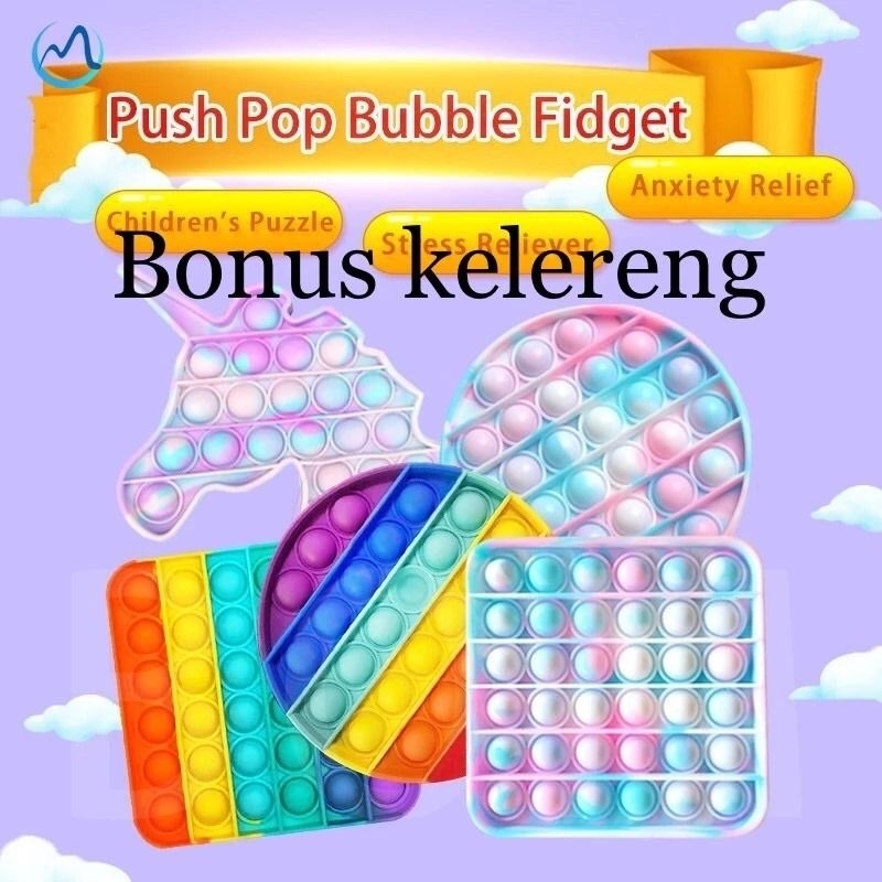 Pop it rainbow / mainan silikon murah