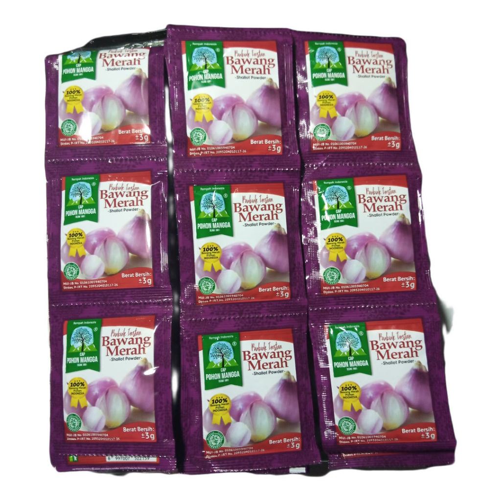 

MOOJOK-Tepung Bawang Merah Cap Pohon Mangga 1 Renceng 12 Sachet Bumbu instan Berkualitas