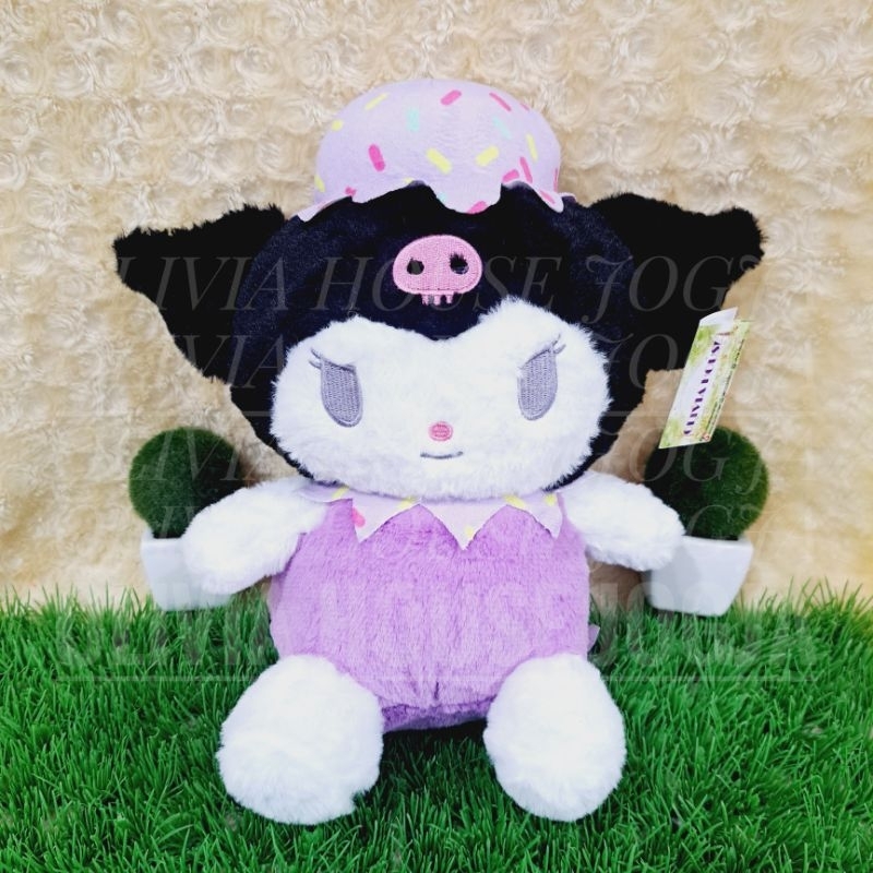 Boneka Kuromi 12" Boneka Kuromi Topi Tidur Meises Boneka Kuromi Cute