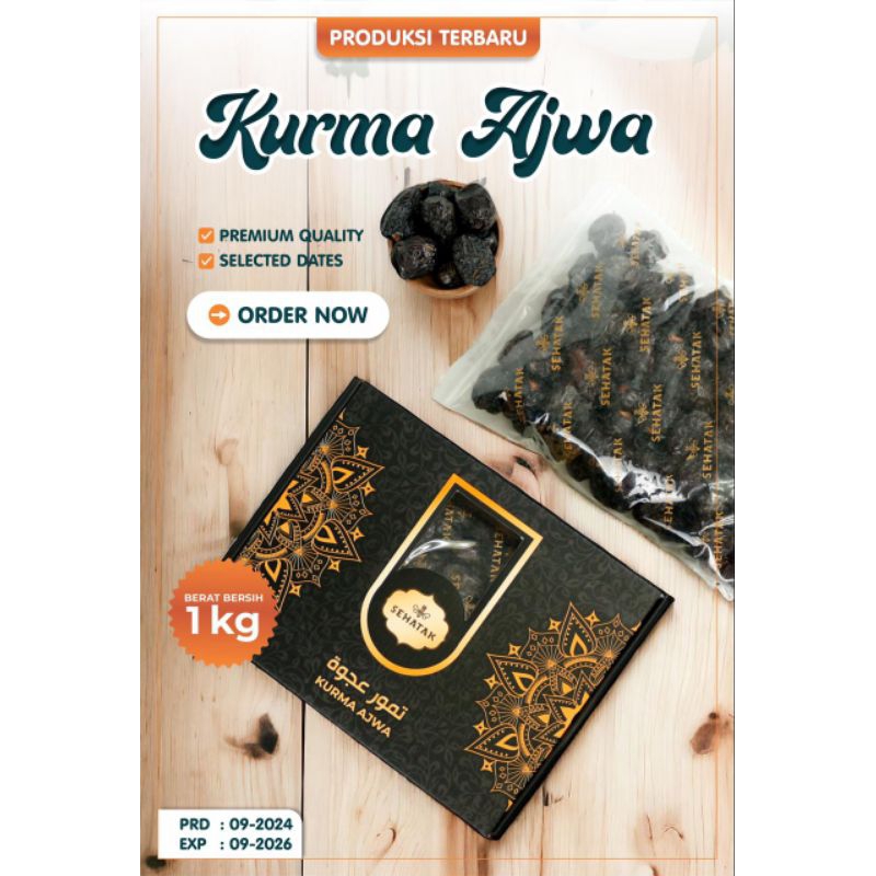 

Kurma Ajwa Madinah Premium SEHATAK 1kg