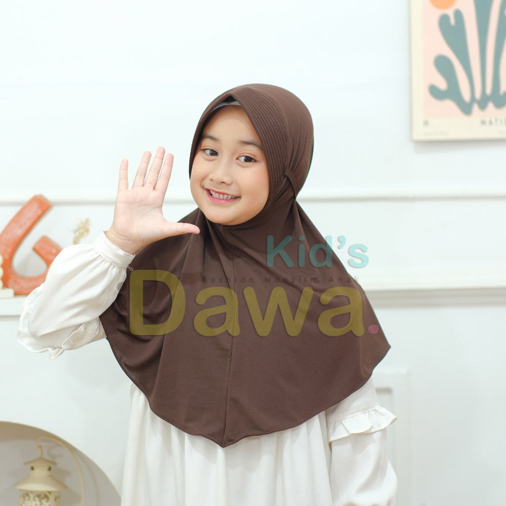 Dawa Kid's - ( Bisa COD ) Jilbab Instan Anak I Hijab Bergo Maryam Pet Antem Anak Umur 6-12 Tahun Jer