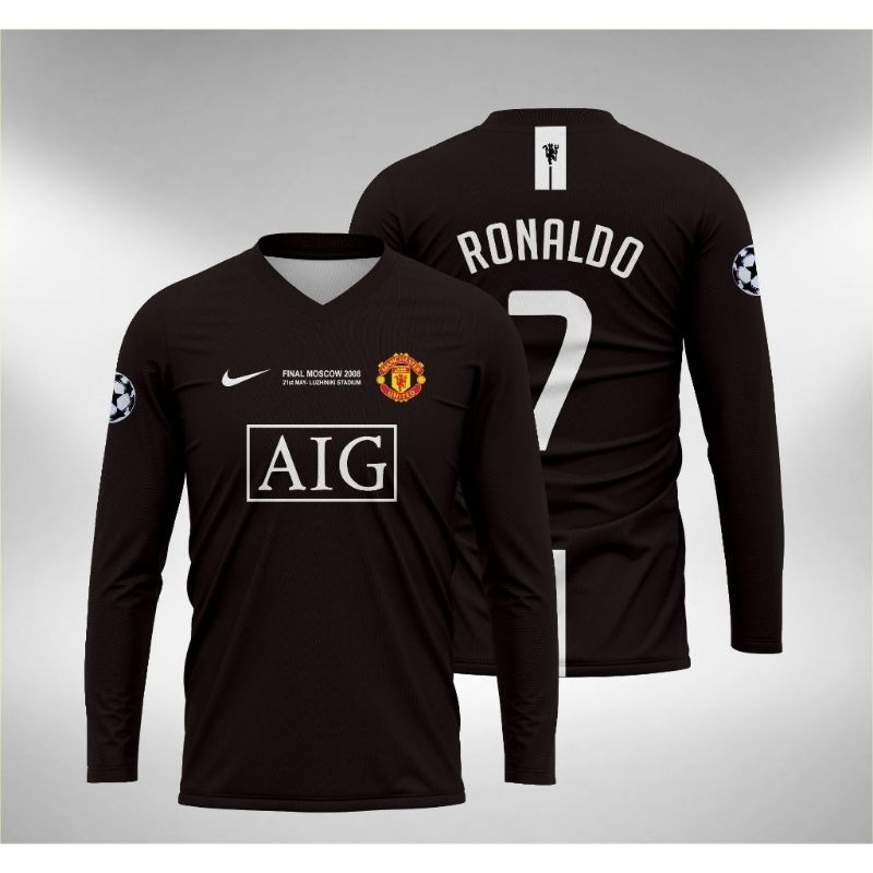JERSEY MANCHESTER UNITED 2007/2008 HITAM SPESIAL CR7 CUSTOM FULL PRINTING