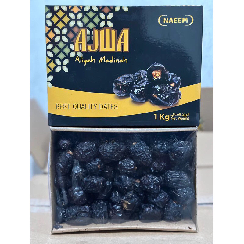 

KURMA AJWA AL MADINAH ALIYAH 1kg kemasan dus, kurma favorit nabi