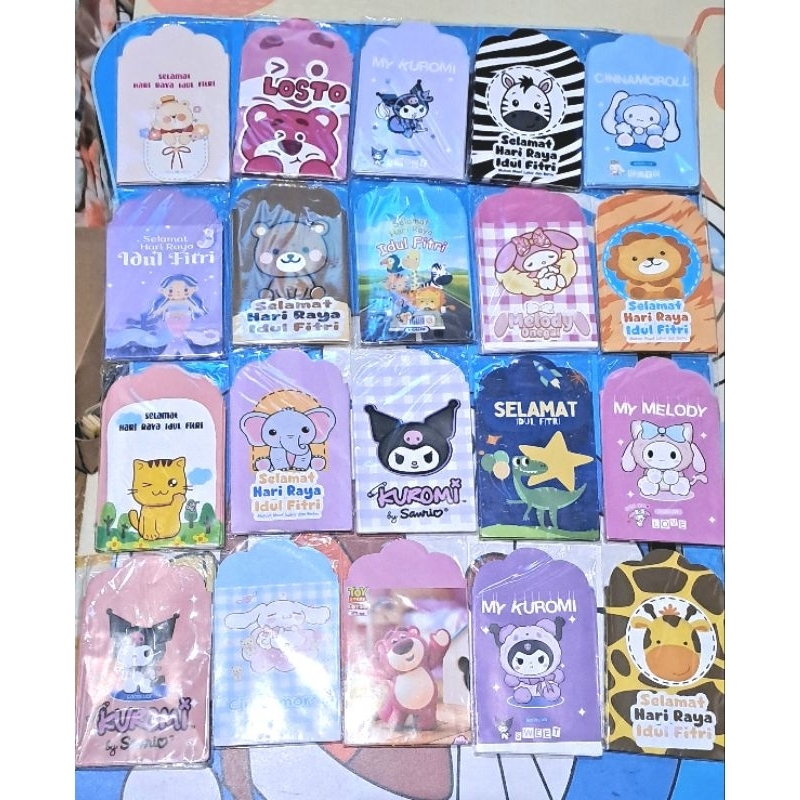 

1 PAK(ISI 10 PCS)AMPLOP LEBARAN VIRAL KUROMI DKk UKURAN MEDIUM