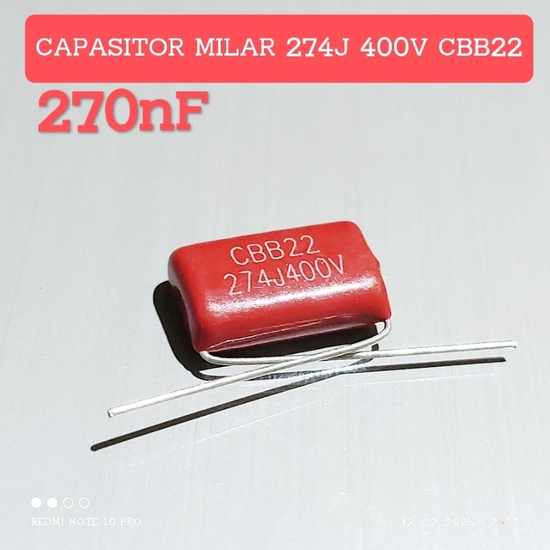 CAPASITOR MILAR 274J 270nF 400V 400VOLT CBB22