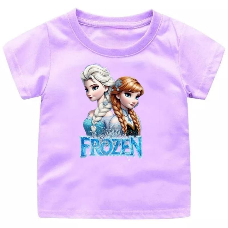 Baju Kaos Atasan Anak Perempuan FROZEN & ELSA Anak Dan Dewasa