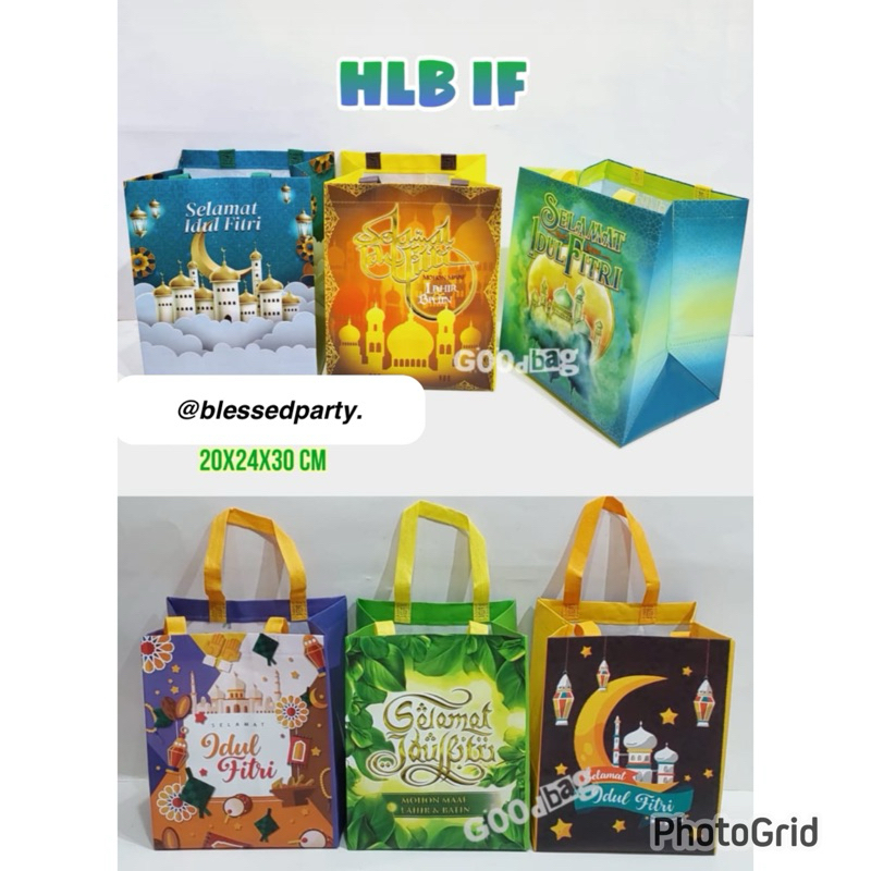 

12 Pcs HLB IF Paperbag Hampers Idul Fitri Lebaran Goodiebag Kantong Hari Raya