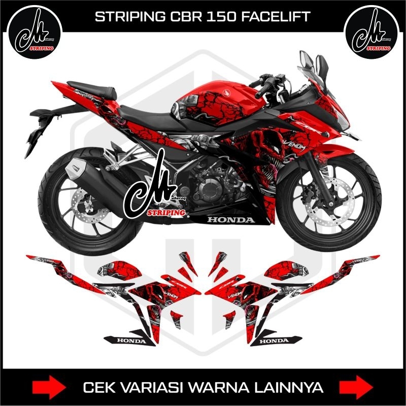 Stiker Decal Cbr150r K45g / K45n Motip Venom / Decals Sticker Striping Motor Honda Cbr 150r Facelift