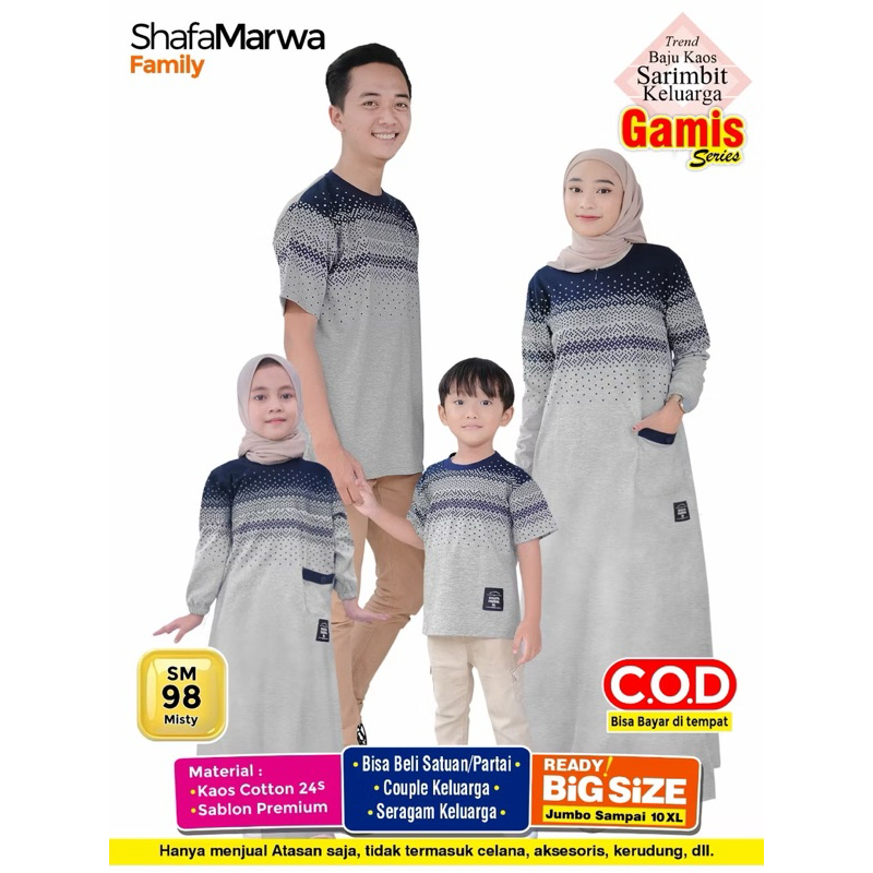 GAMIS ShafaMarwa Couple Keluarga Sarimbit Art 98 Misty