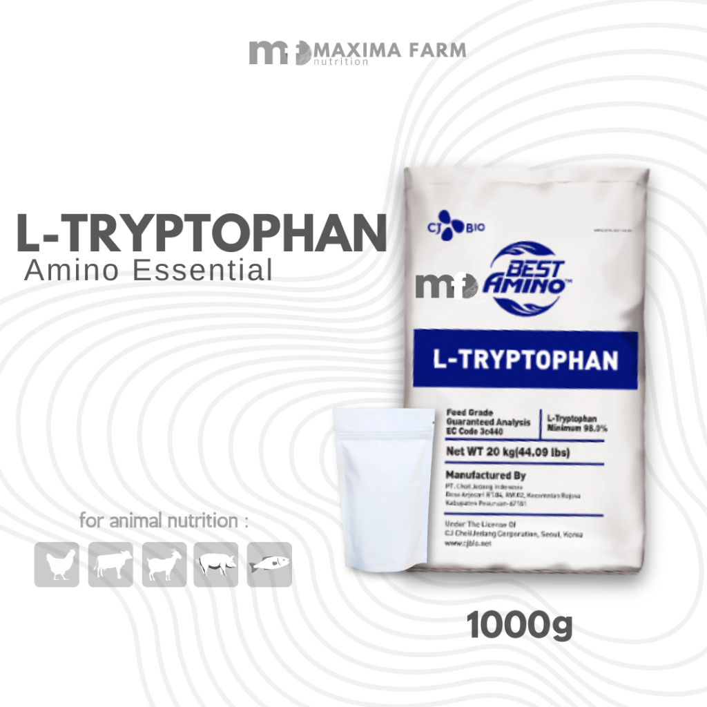 TRYPTOPHAN TRIPTOPAN L-TRYPTOPHAN 1 KG  ASAM AMINO ANTI STRES AYAM BABI SAPI DOMBA