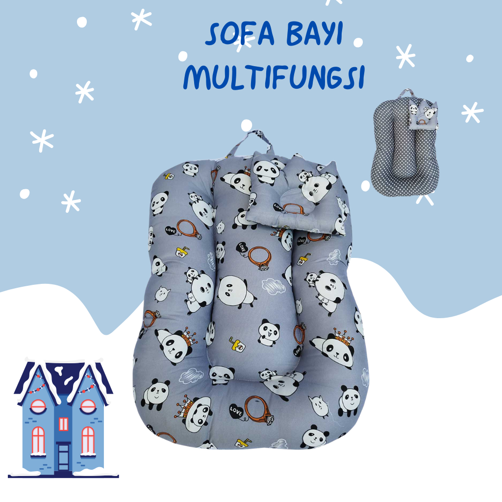 Sofa Bayi Jumbo Multifungsi Kasur baby Free Bantal Peyang / Kasur Bayi + FREE Bantal Peyang Bayi