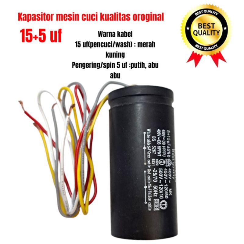 KAPASITOR CAPASITOR MESIN CUCI 2 TABUNG POLYTRON