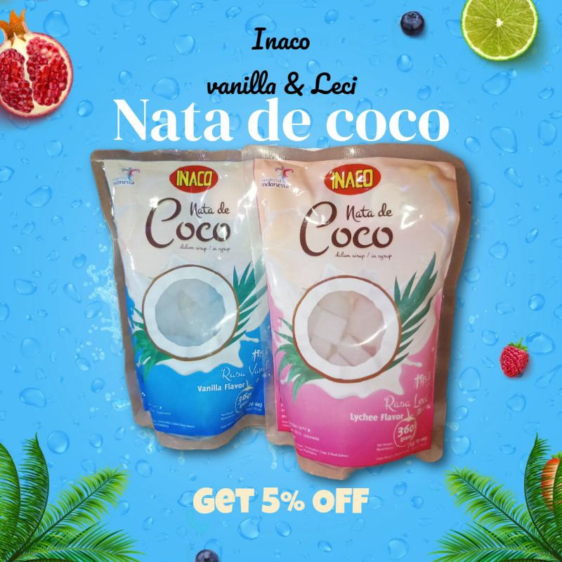 

Inaco Nata de Coco Vanilla, Manggo & Leci