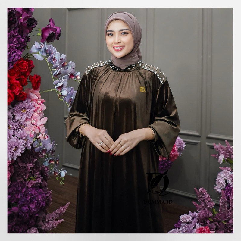 Aliya luxury by dumma / dumma.id / dumma series / gamis bludru / gamis lady velver bludru / aliya du