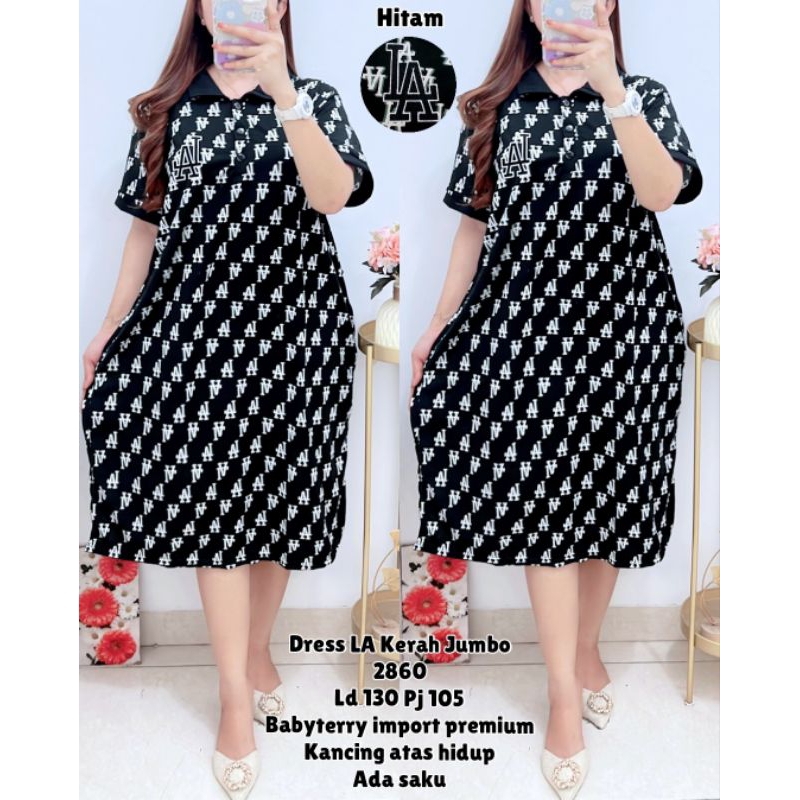 Dress 2860 Dress LA Kerah Jumbo Babyterry Import Premium - GF