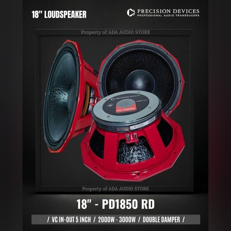 Komponen Speaker 18 IN PRECISION DEVICES PD1850R PD1850 R PD MERAH PDR DD Double Damper 1850 2000W V