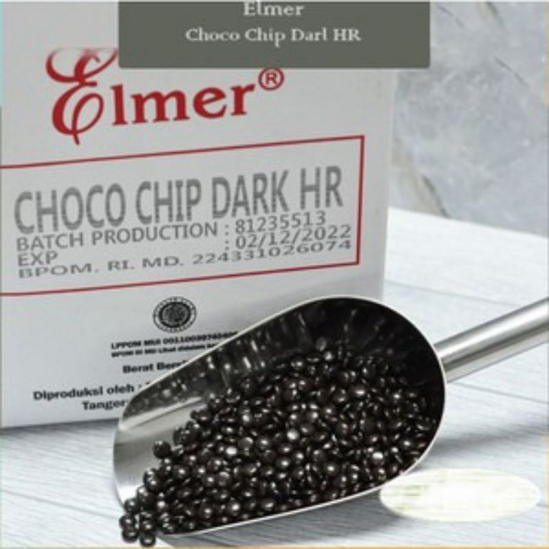 

Elmer choco chips half round dark repack 250 gr