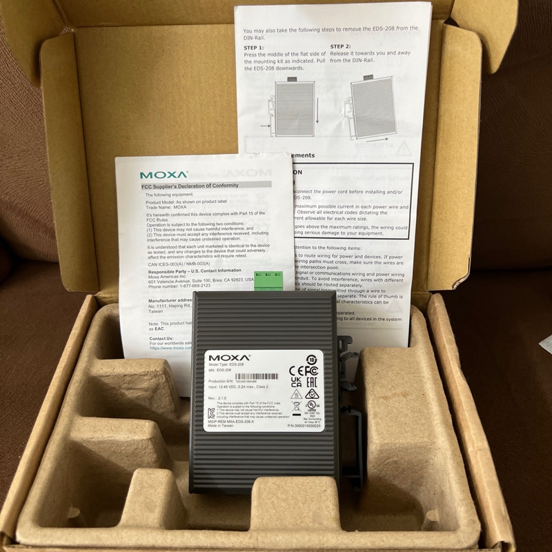 Moxa EDS-208 Unmanaged Ethernet Switch Original