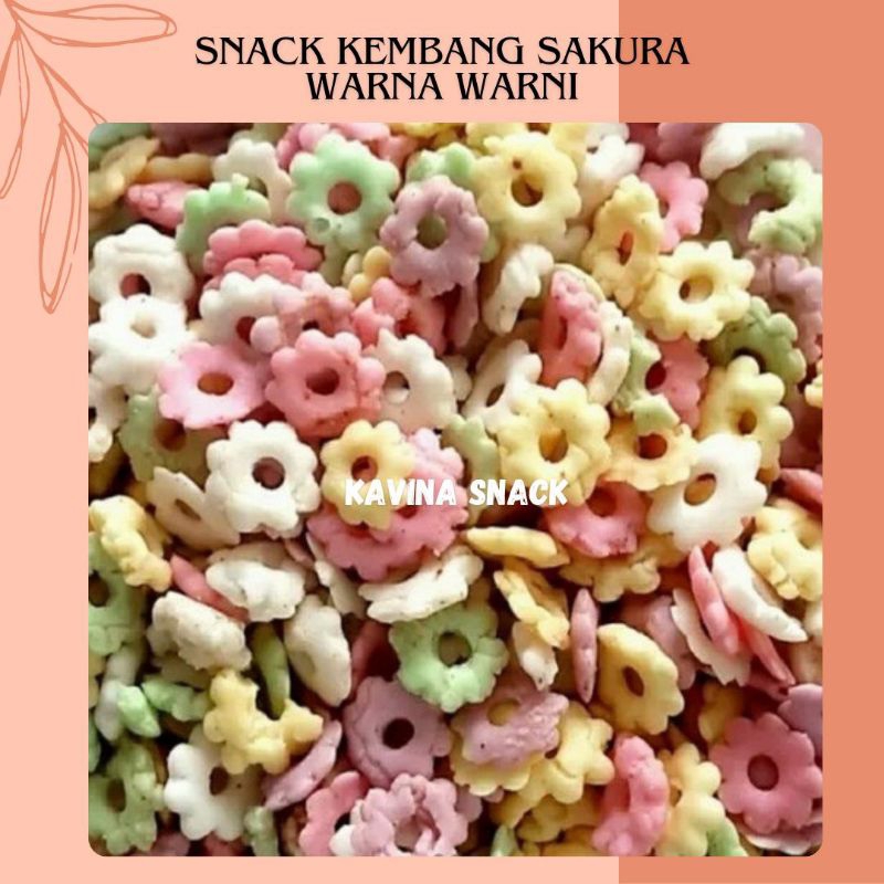 

Snack bunga sakura warna warni 1kg. free kardus