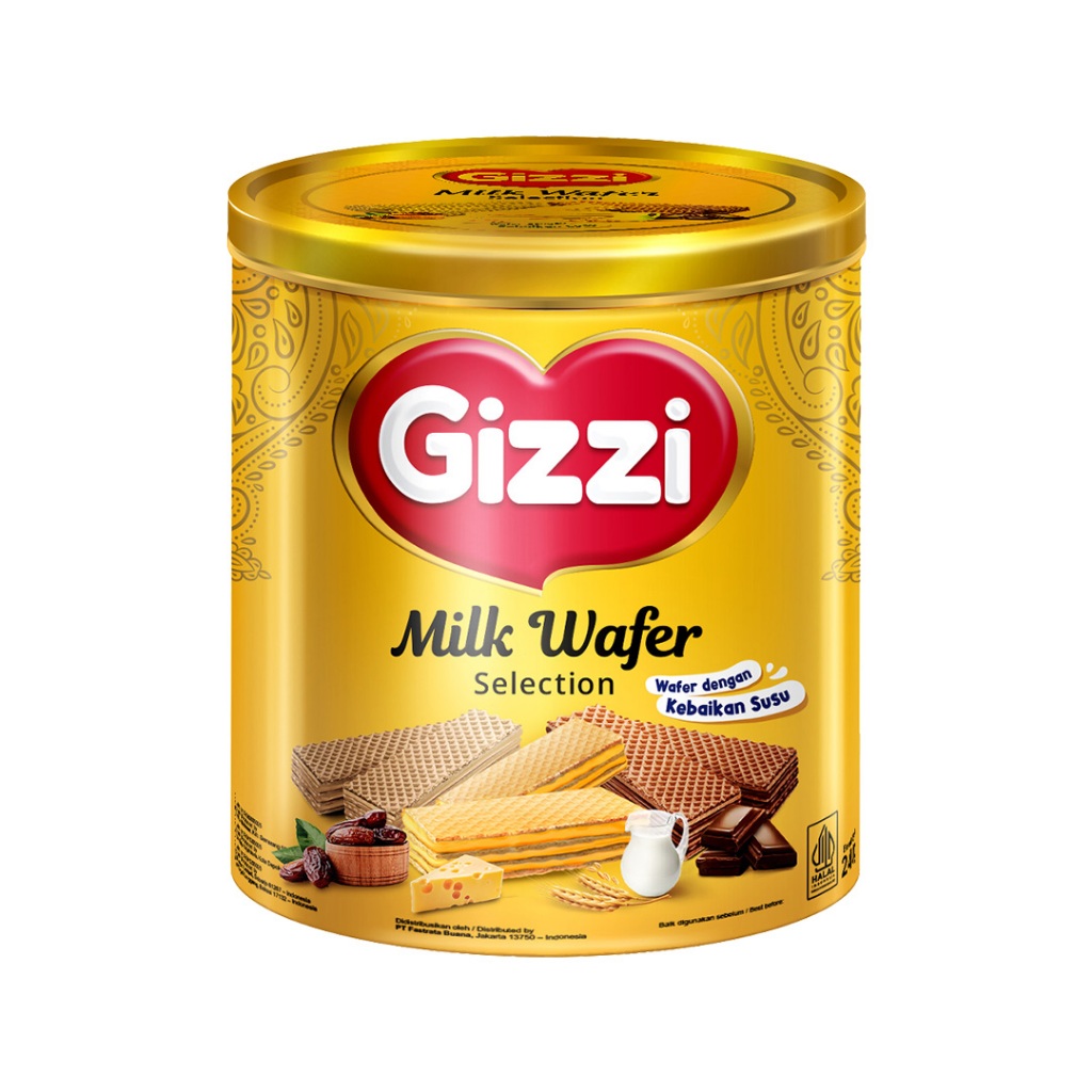 

Gizzi Milk Wafer Selection - Wafer Susu Kaleng 240g