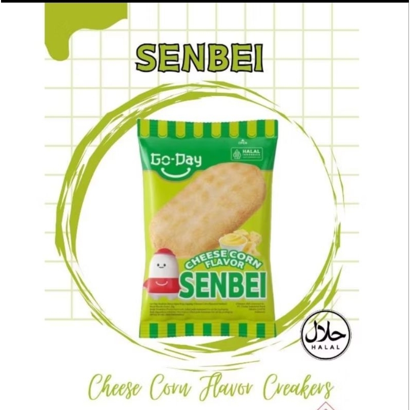 

go-day senbei cracker rasa keju jagung bakar 1 renteng isi 10 pcs
