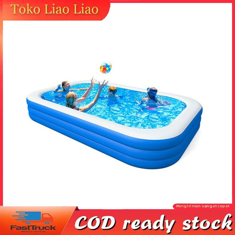 Kolam Renang Anak Ekstra Besar 3 Putaran Kolam Renang Tiup Keluarga Bayi Karet Besar