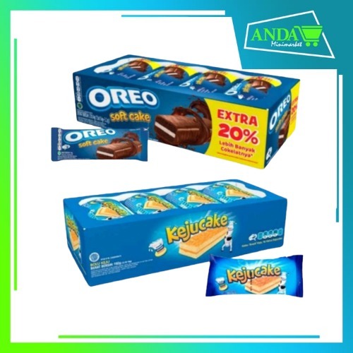 

ANDA Oreo Soft Cake & Keju Cake Kemasan Box isi 12 pcs