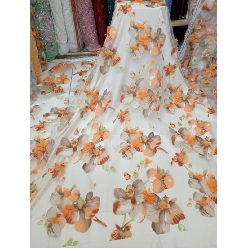 BAHAN/KAIN ORGANZA 3D TERBARU
